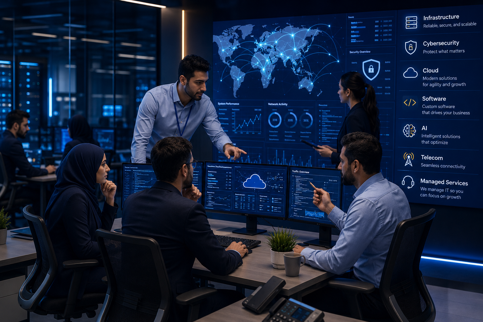 Shouna technology team managing digital solutions